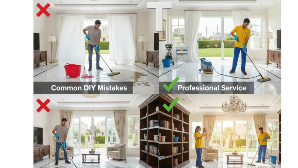 أخطاء شائعة في تنظيف فلل في الشارقة