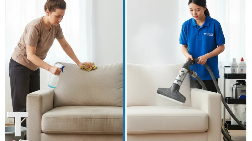 مقارنة بين التنظيف المنزلي والتنظيف الاحترافي في عجمان