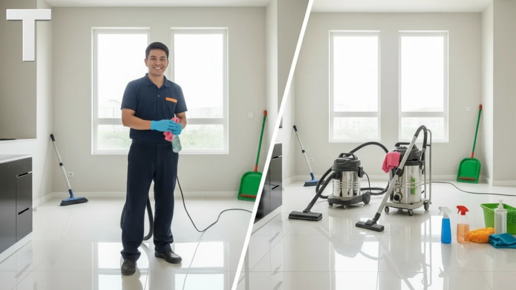 معدات تنظيف فلل بعد التشطيب في دبي 