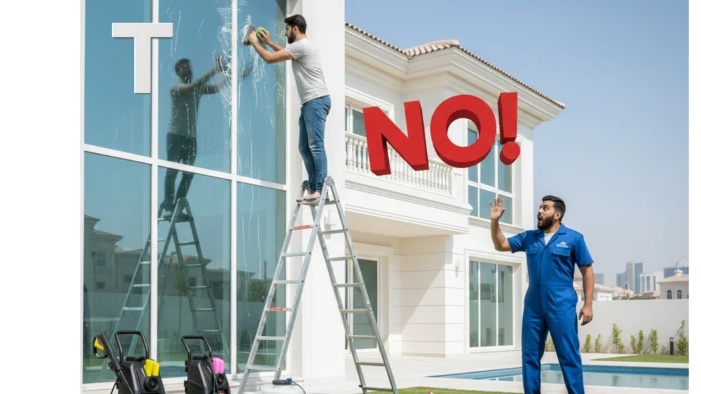 الأخطاء الشائعة في تنظيف واجهات في عجمان