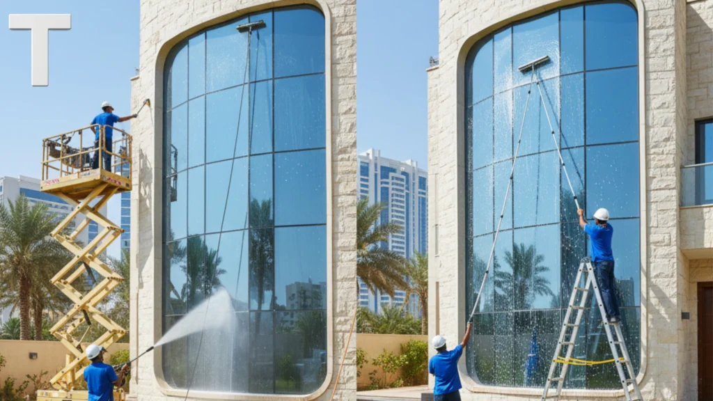 طرق تنظيف واجهات في الشارقة